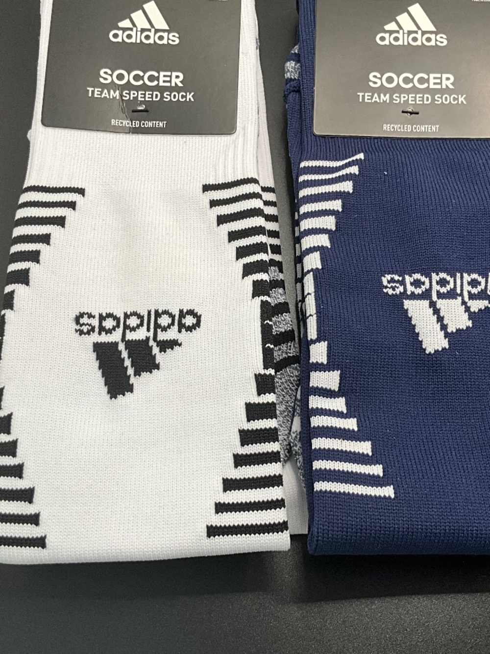 2 Pairs Adidas Over the Calf SOCCER SOCKS Men’s Large NWT Fits Shoe Size 9-13